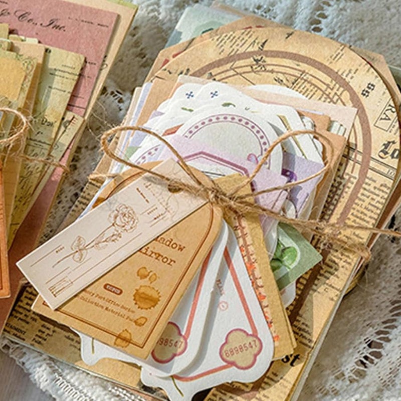 Antique Decorative Paper 100 Sheets For Scrapbooking Journaling Photo Album Invitation Card Packaging Color B - Image 3